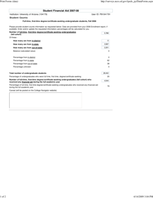 Student Financial Aid 2007-08 Form
