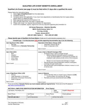 Qualified Life Event Benefits Enrollment