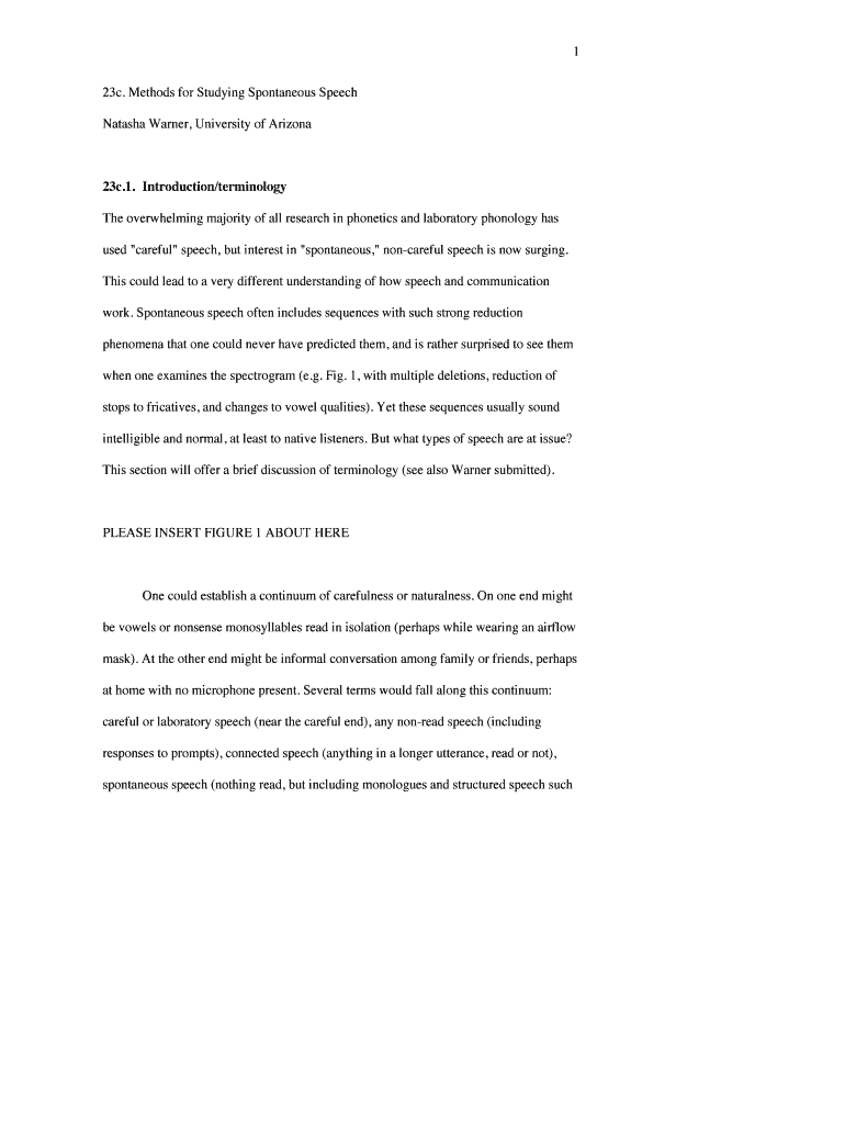 Methods for Studying Spontaneous Speech Preview on Page 1