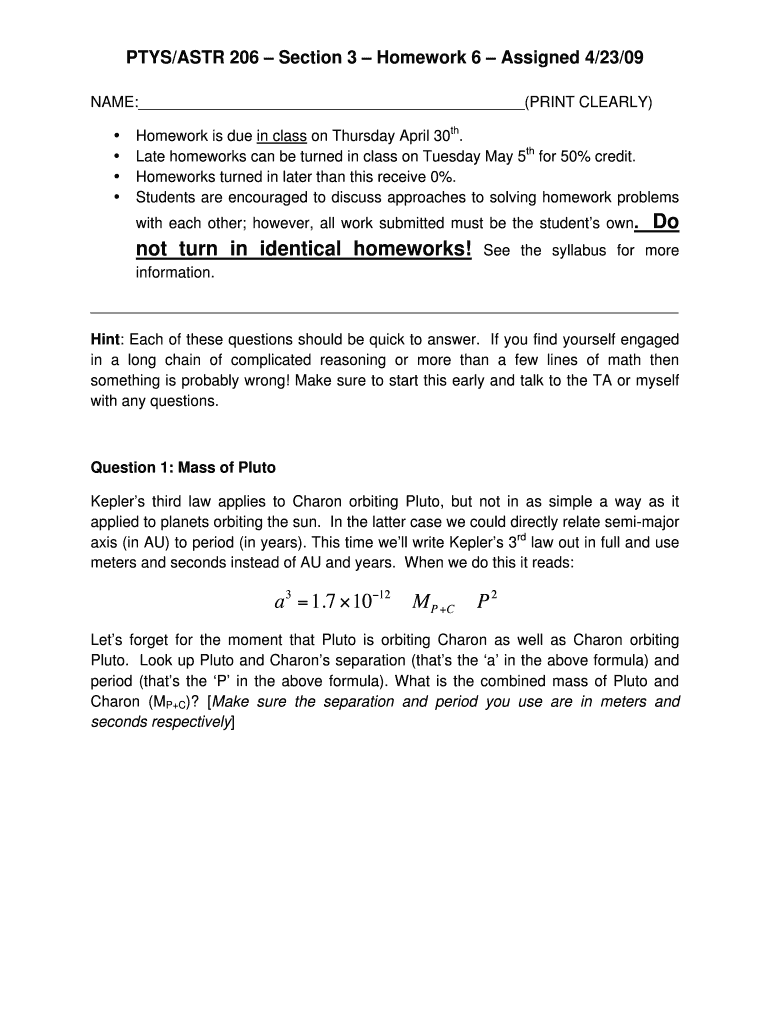 PTYS206homework6 doc - lpl arizona Preview on Page 1