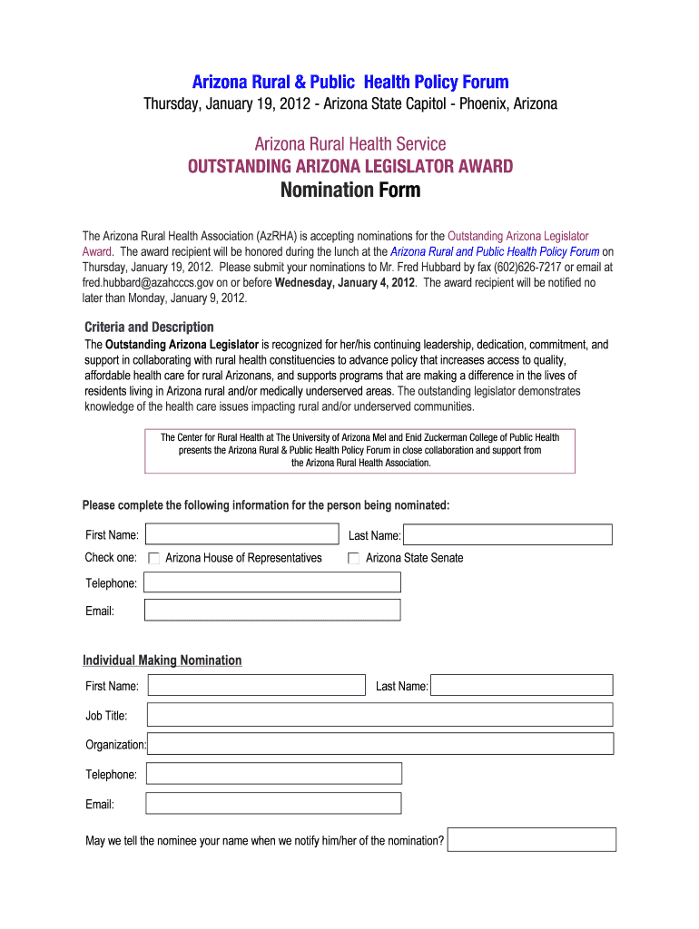 Arizona rural health achievement awards - Arizona Center for Rural Preview on Page 1