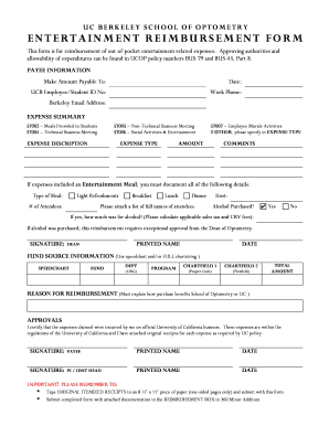 Entertainment reimbursement form - UC Berkeley School of Optometry - optometry berkeley