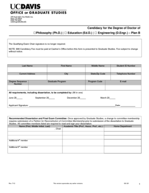 Graduate Program Candidacy Form