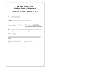 UC Davis Parking Permit Application