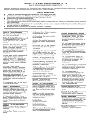 University of California Travel Reimbursement Form