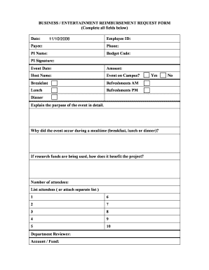 BUSINESS / ENTERTAINMENT REIMBURSEMENT REQUEST FORM - physsci uci