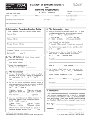 California Form 700-U Statement of Economic Interests