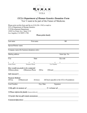 UCLA Human Genetics Donation Form