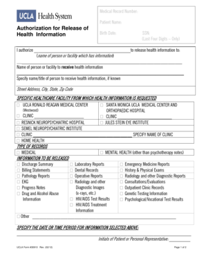 UCLA Health Information Release Form