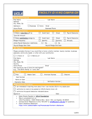 UCLA Faculty Giving Campaign Form