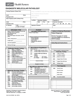 Diagnostic Molecular Pathology Form