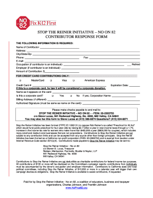 Contributor Response Form