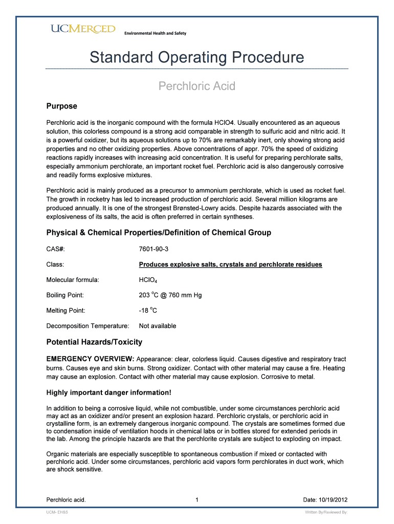 Perchloric Acid Preview on Page 1