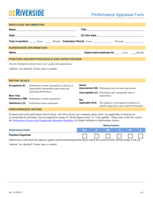 Employee Performance Appraisal Form