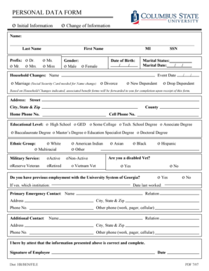 Personal Data Form