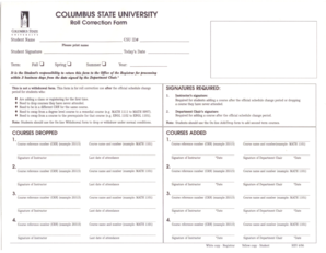 Roll Correction Form