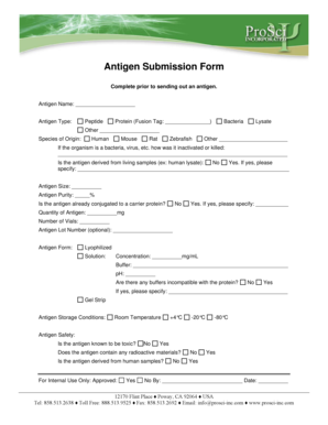 Antigen Submission Form