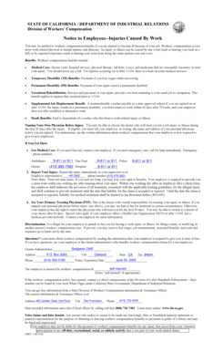 California Workers' Compensation Notice to Employees