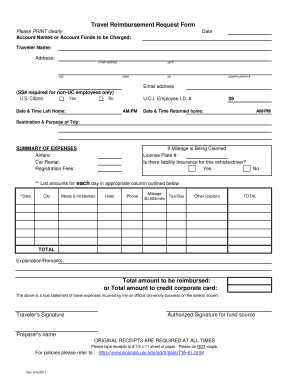 Travel Reimbursement Request Form - School of Social Ecology - socialecology uci