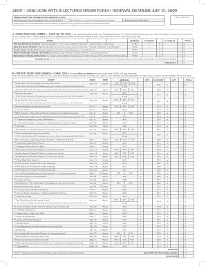 UCSB Arts & Lectures Order Form