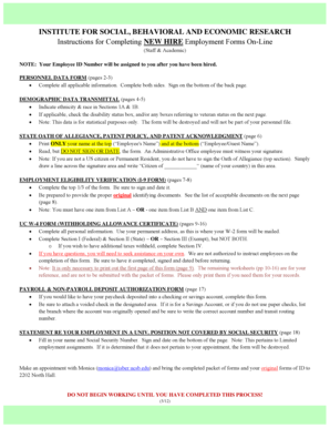 University of California New Hire Employment Forms