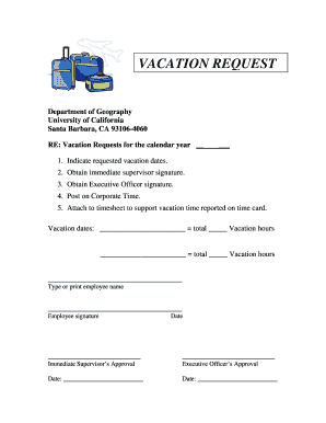 Vacation Request Form