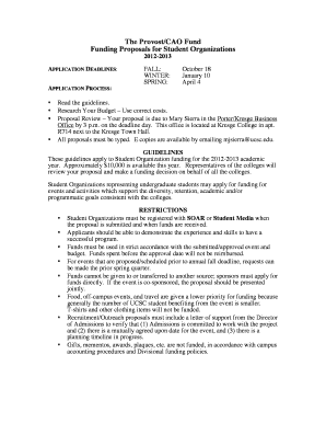 Prov-CAO funding proposal form12-13 - SOAR - soar ucsc