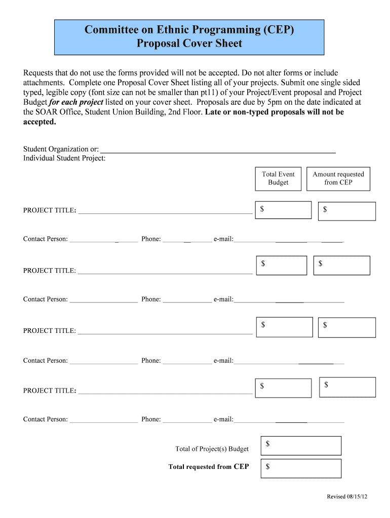 Committee on Ethnic Programming Proposal Packet - SOAR Preview on Page 1