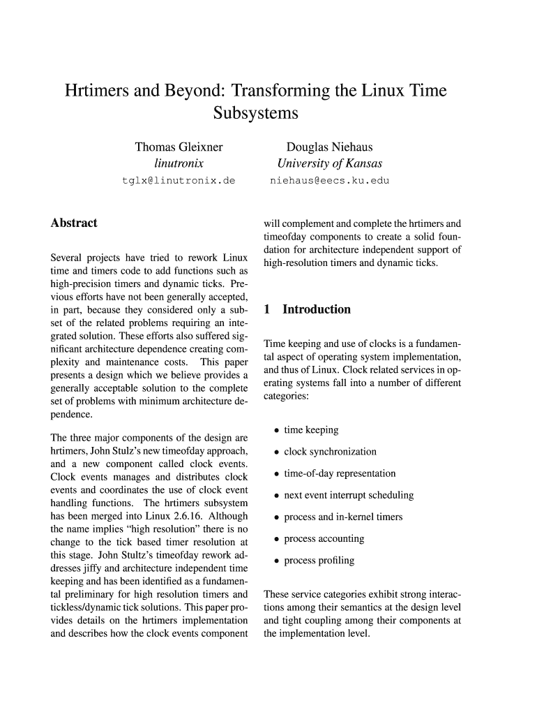 Fillable Online Hrtimers and Beyond Transforming the Linux Time Fax