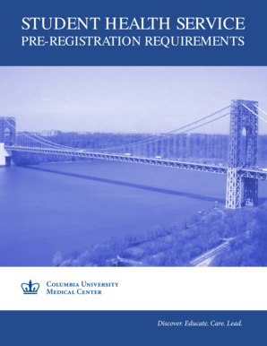 Columbia University Student Health Service Pre-Registration Requirements