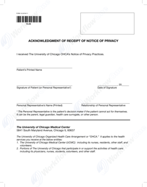 Acknowledgment of Receipt of Notice of Privacy