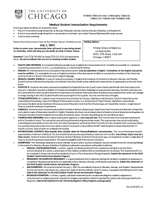Medical Student Immunization Form