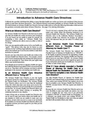 California Advance Health Care Directive