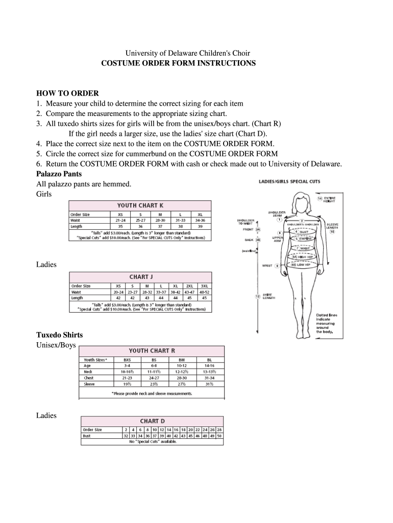 Costume Measurement Sheet Fill Online, Printable, Fillable, Blank