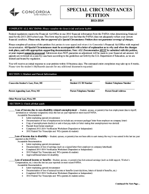 Special Circumstance Petition