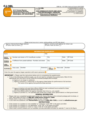 CJ-38L Law Enforcement Agency Survey
