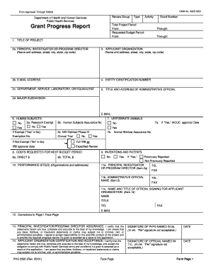 phs 2590 forms