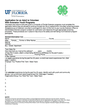 Adult Volunteer Application