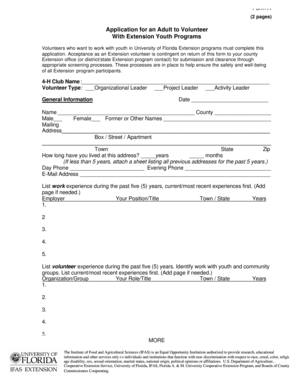 Adult Volunteer Application Form