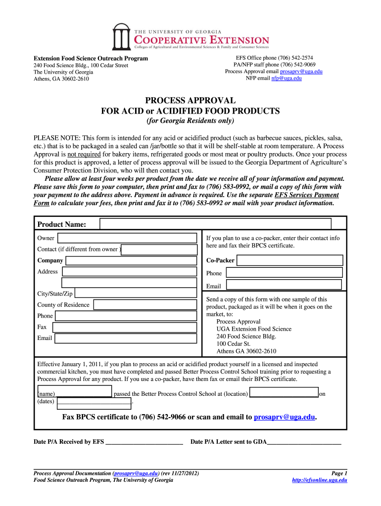 georgia acid acidified food Preview on Page 1