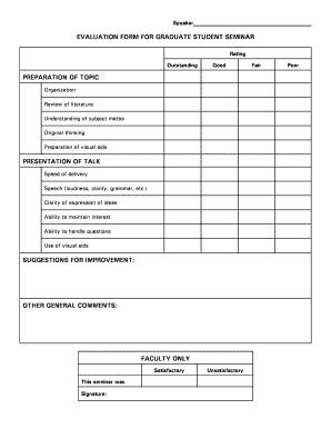 student seminar evaluation form