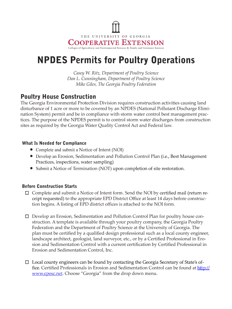 NPDES Permits for Poultry Operations Preview on Page 1