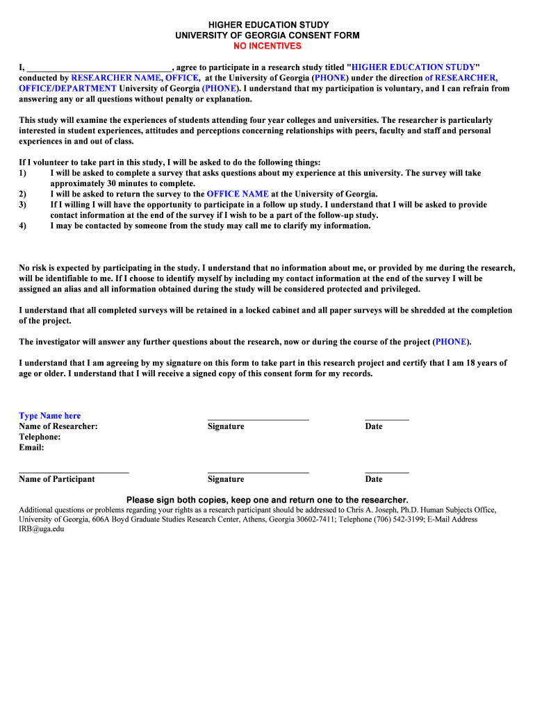 Sample written consent for paper survey- non incentive doc Preview on Page 1
