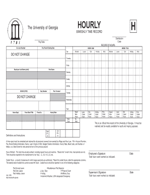 University of Georgia Biweekly Time Record