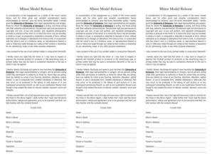 Minor Model Release Form