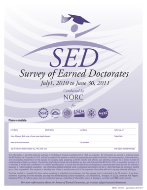 Survey of Earned Doctorates Form