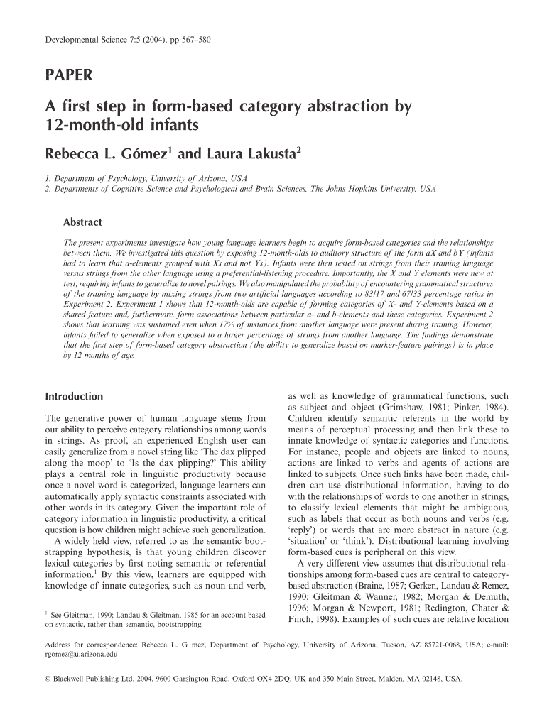 A first step in form-based category abstraction by 12 - Montclair State - ling umd Preview on Page 1