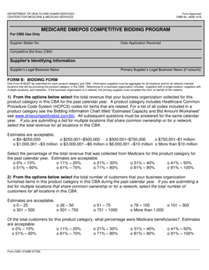 Medicare DMEPOS Competitive Bidding Form
