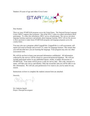 STARTALK Student Consent Form