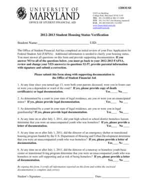 Nycha check status - Student Housing Status Form - Office of Student Financial Aid - financialaid umd